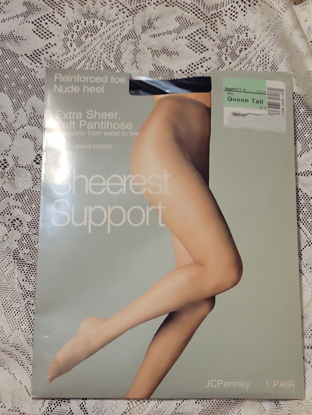 JCPenney Sheerest Support Navy Pantyhose - Queen Tall